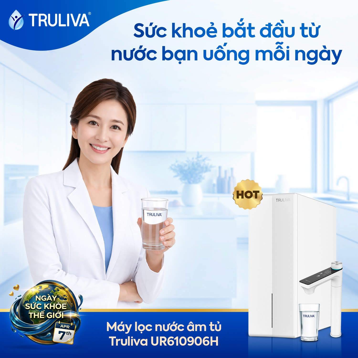 🌍 NGÀY SỨC KHỎE THẾ GIỚI 7.4: VÌ SAO NƯỚC SẠCH AN TOÀN TINH KHIẾT LÀ NỀN TẢNG CỦA SỨC KHỎE?