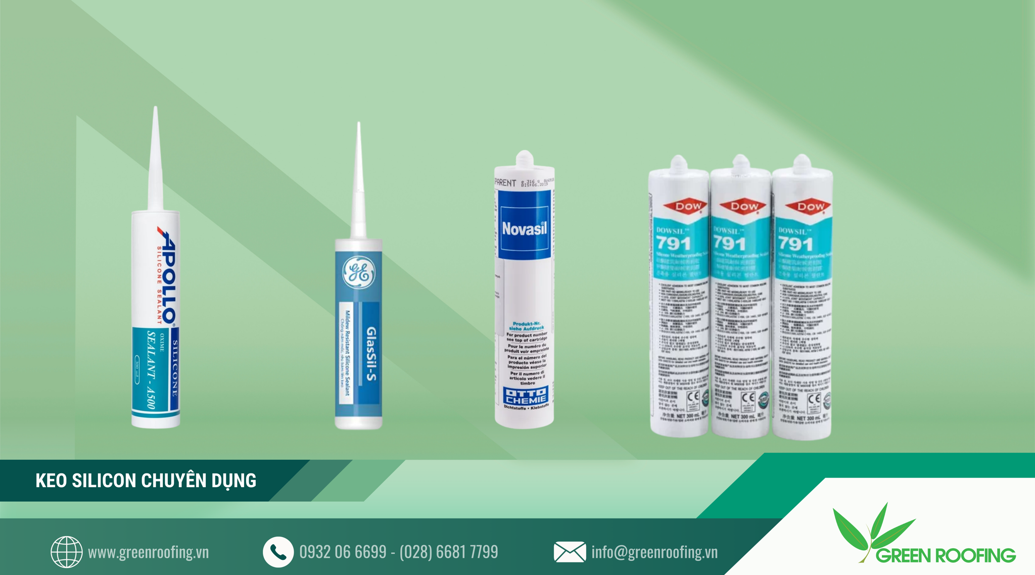 Keo silicon chuyên dụng cho tấm polycarbonate