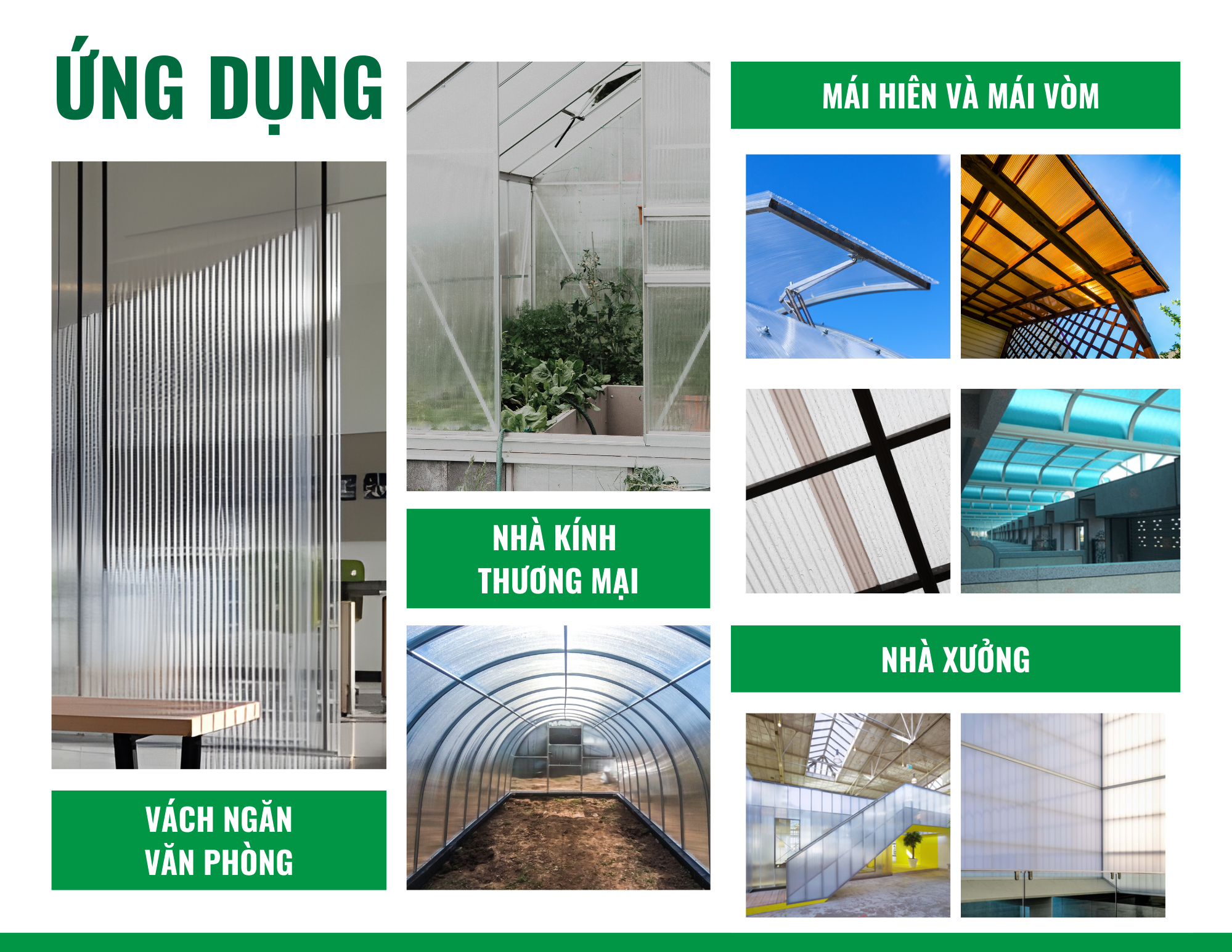ứng dụng tấm polycarbonate rỗng