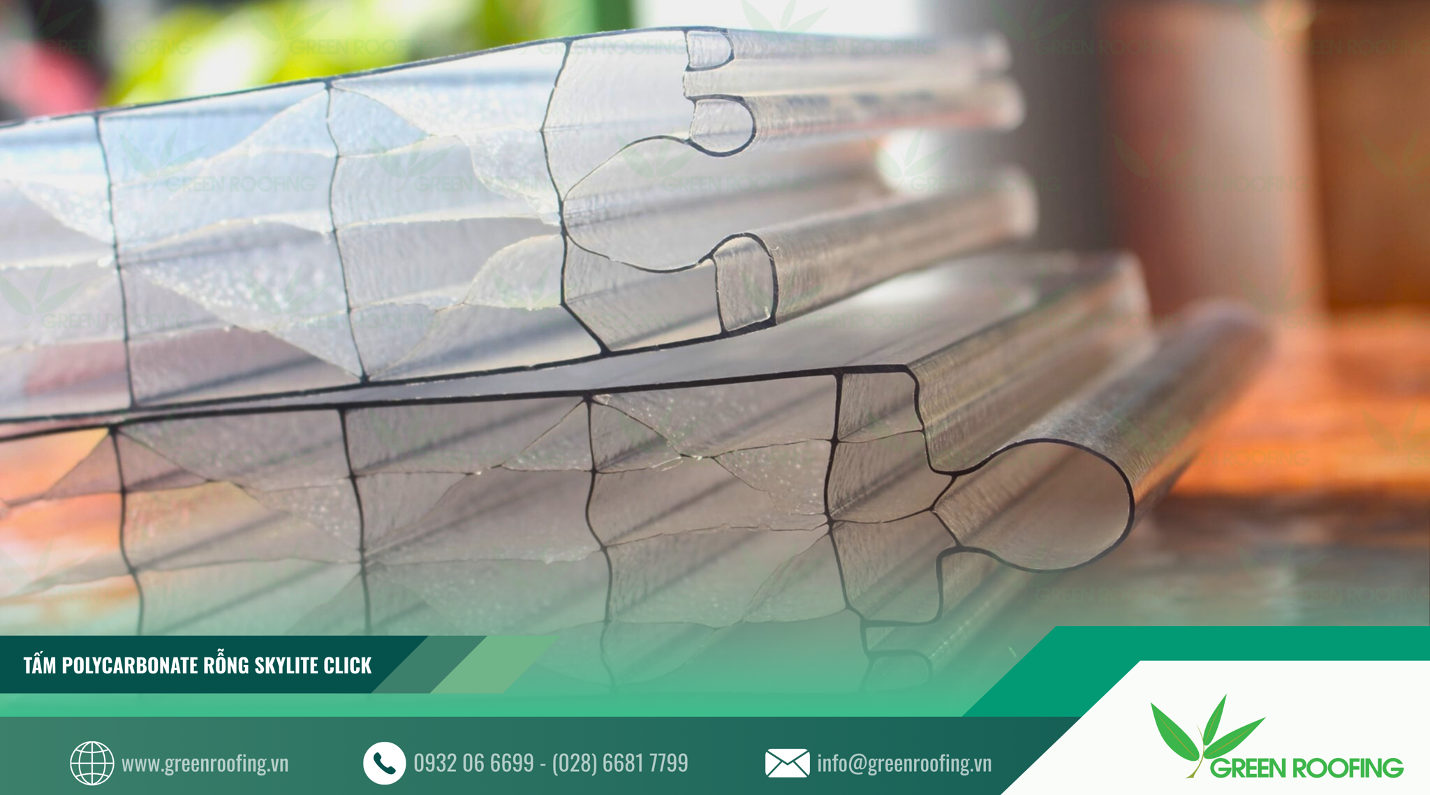 tấm polycarbonate rỗng skylite click