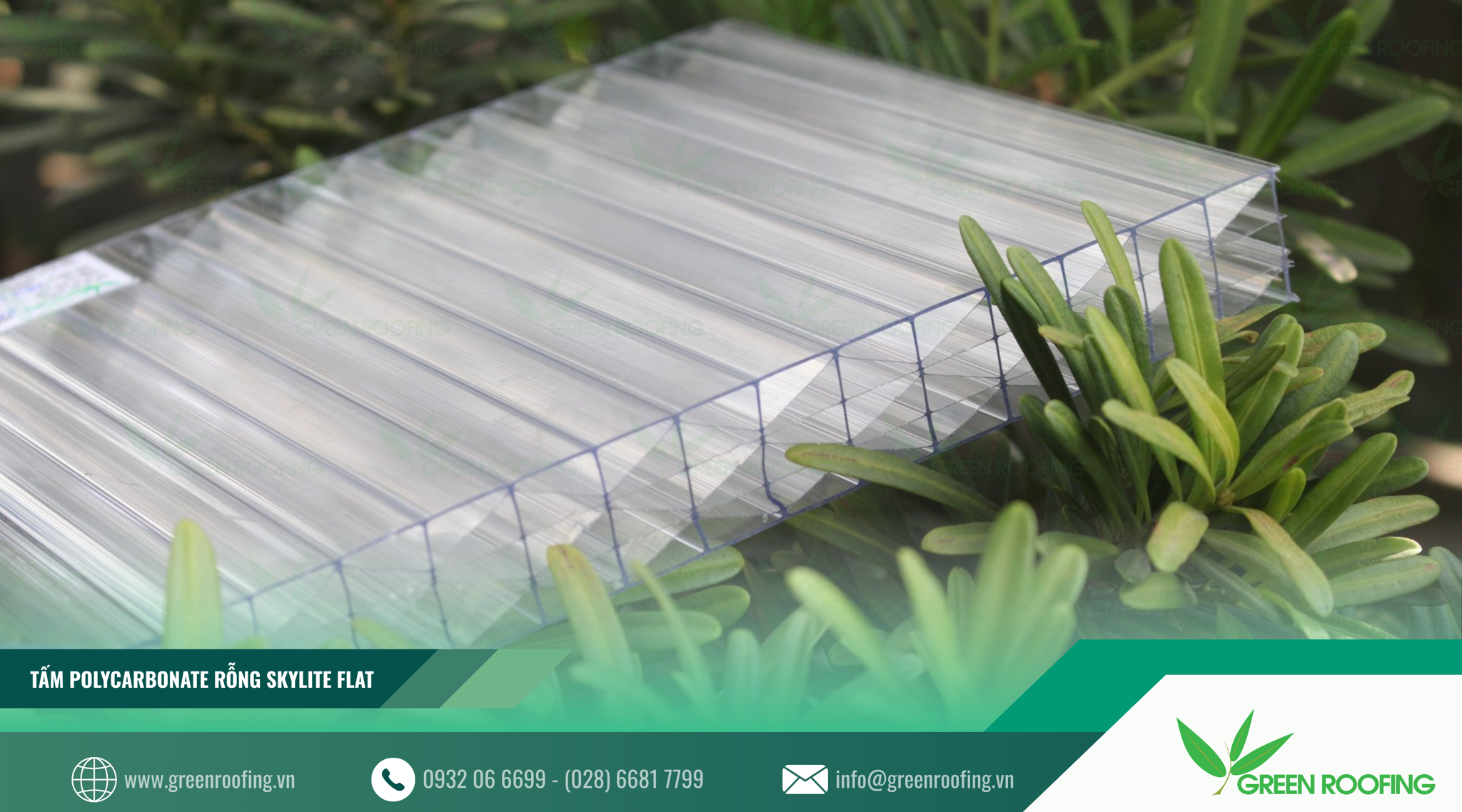 tấm polycarbonate rỗng skylite flat