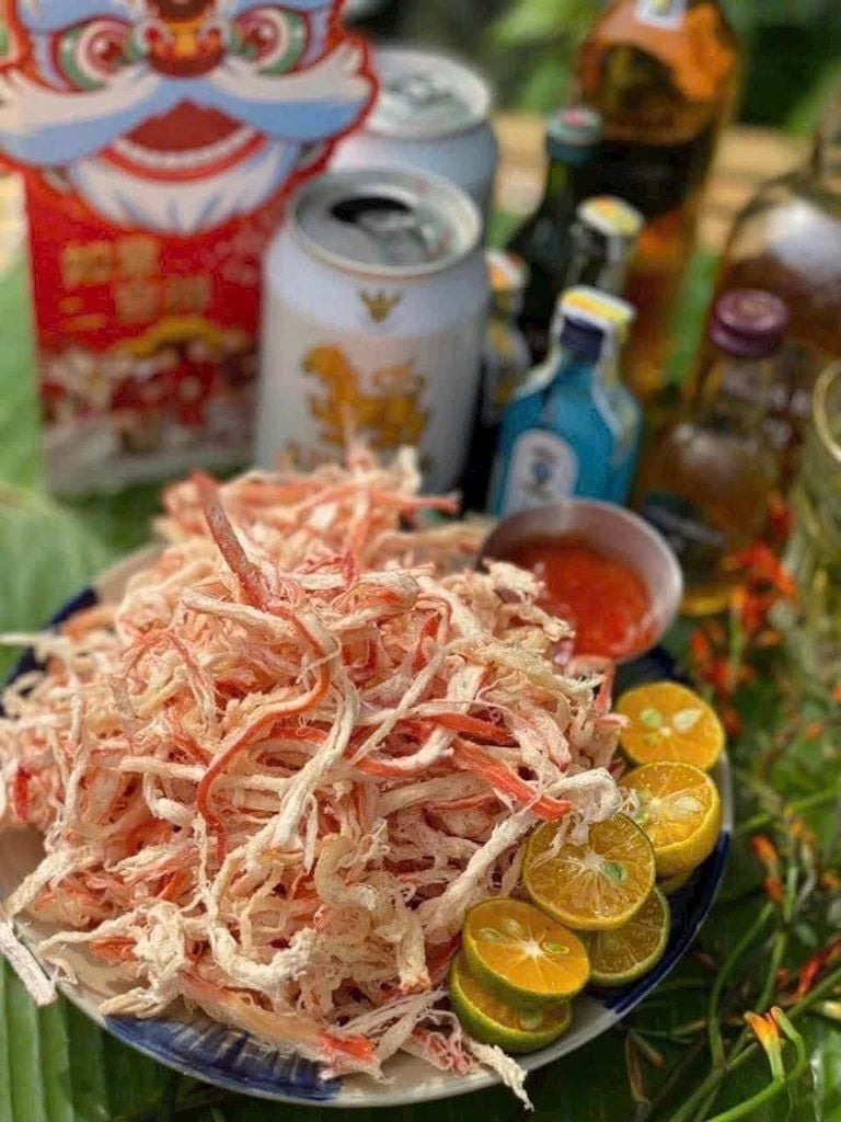 Khô Mực Xé Sợi Hấp Nước Dừa Ăn Liền