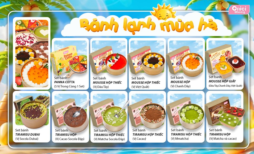 🍰 MENU BÁNH LẠNH NHÀ ONICI – NHÌN MÓN NÀO CŨNG MUỐN THỬ