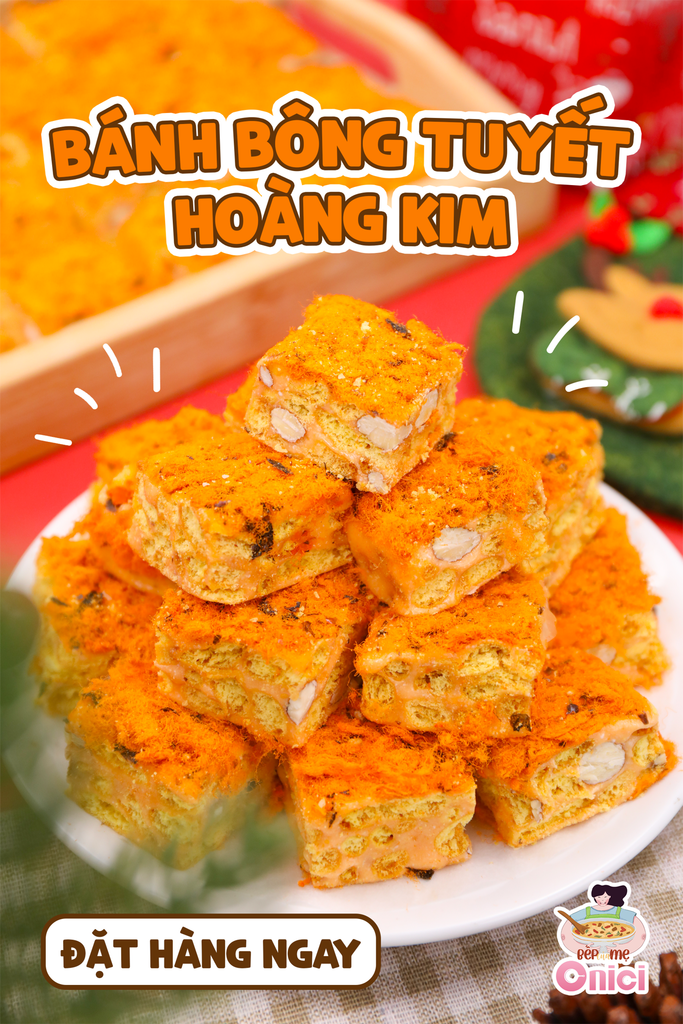 ❄️✨ BÁNH BÔNG TUYẾT HOÀNG KIM – ĐẬM VỊ NOEL ✨❄️