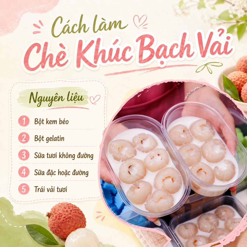 🧊KHÚC BẠCH VẢI – MÓN MÁT LẠNH ĐANG HOT LẠI MÙA HÈ NÀY
