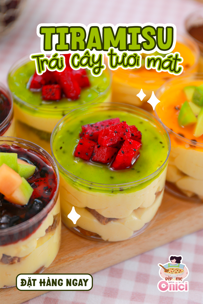 🍓 Nhìn hũ tiramisu trái cây mát lạnh này là thấy “đã” liền luôn á!