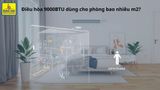Điều hòa 9000BTU dùng cho phòng bao nhiêu m²?