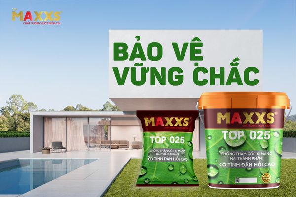 TOP025 - Sơn Chống Thấm Xi Măng 2 Thành Phần | Hiệu ứng lá sen - Độ đàn hồi cao