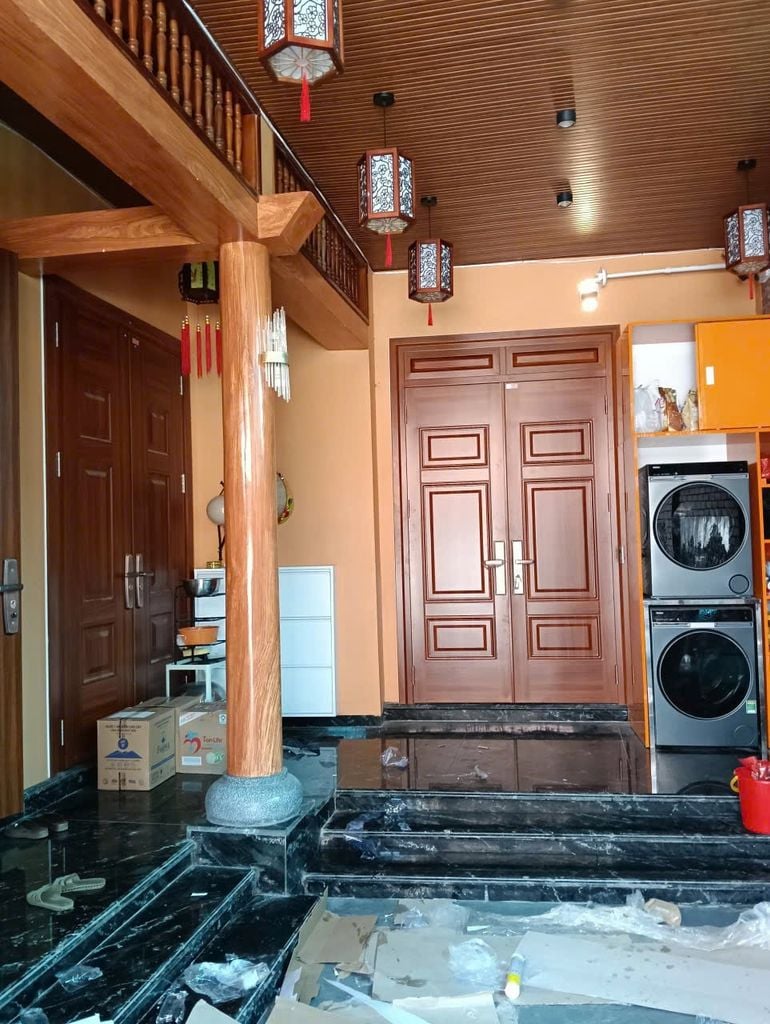 Công trình em Huyền - Vũ Ngoại - Ứng Hòa, màu Lim vàng