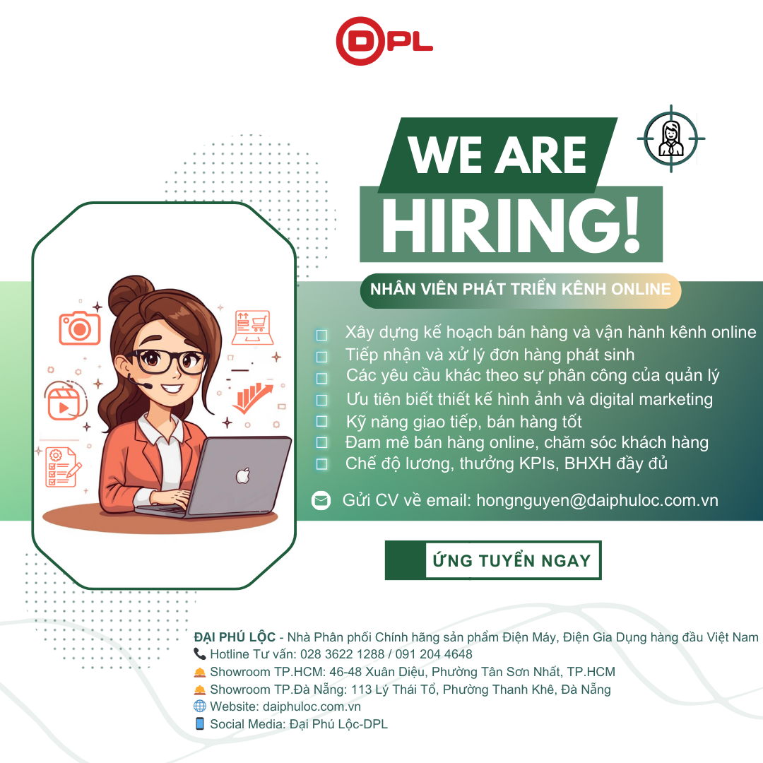 TUYỂN DỤNG NHÂN VIÊN PHÁT TRIỂN KÊNH ONLINE