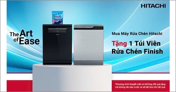 Ưu Đãi Mua Máy Rửa Chén Hitachi Tặng 1 Túi Viên Rửa Chén Finish