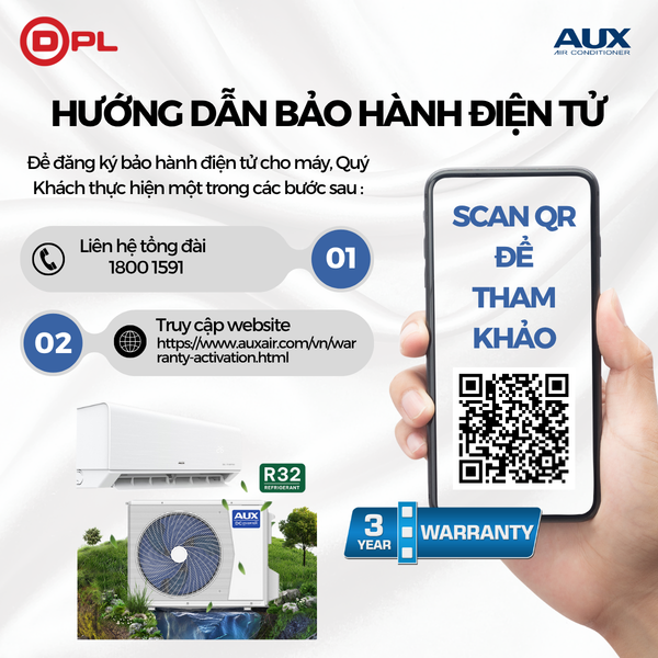 🛠️ HƯỚNG DẪN ĐĂNG KÝ BẢO HÀNH ĐIỆN TỬ MÁY LẠNH AUX