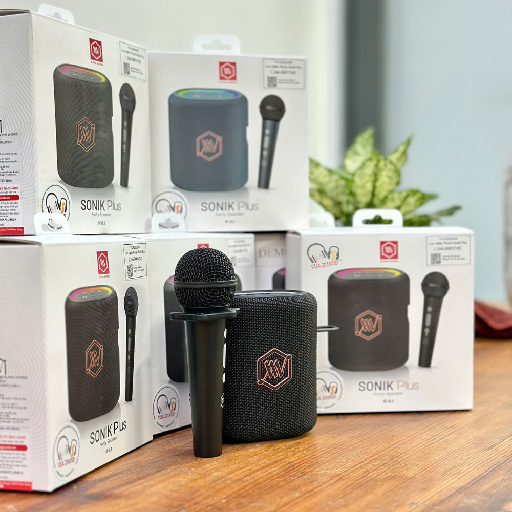 Alpha Works SONIK Plus Loa Du Lịch Có Mic Karaoke Hát Cực Hay