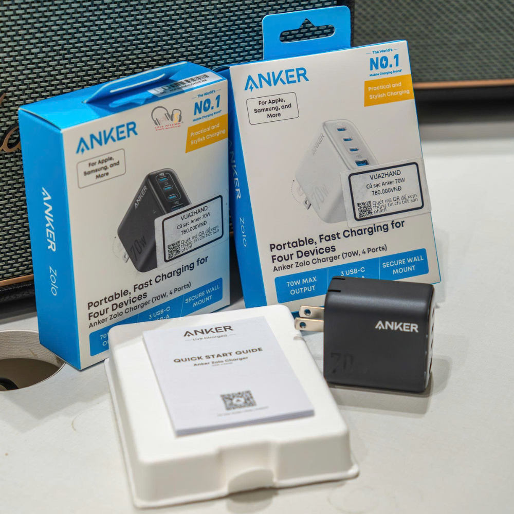 Anker 70W A121C 4 cổng sạc 3C1A tiện lợi cho người dùng đa thiết bị