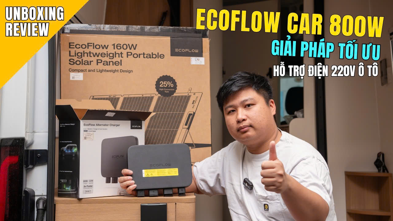 GIẢI PHÁP 220V TRÊN Ô TÔ - Ecoflow Alternator Charger Hay Solar Panel?