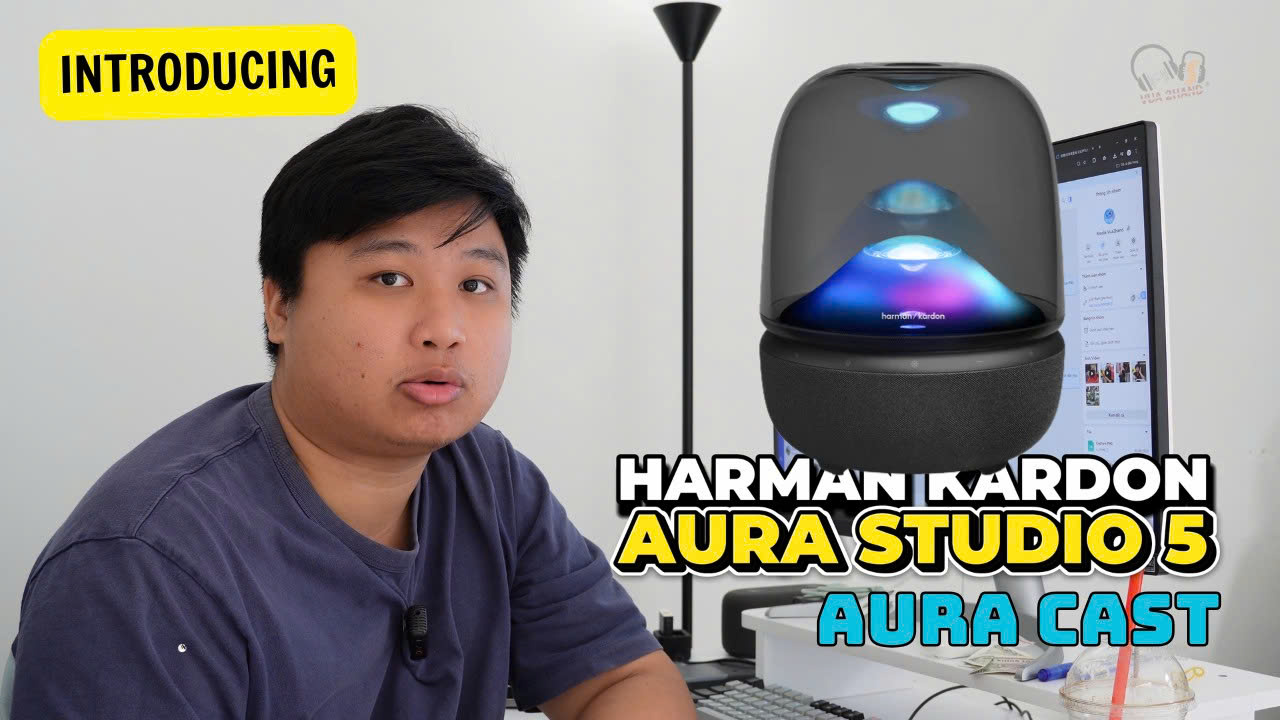 Harman Kardon Aura Studio 5 công suất 160W, 3-Way với đèn LED RGB đủ màu