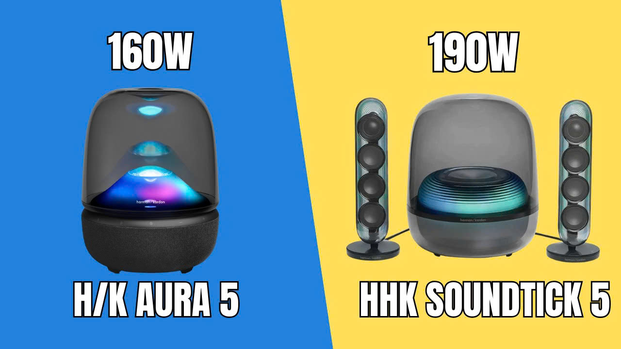 Harman Kardon Aura Studio 5 vs SoundSticks 5 Solo Speaker Sound Test