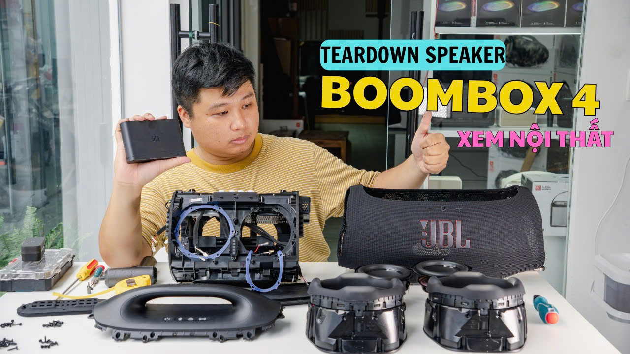 JBL BOOMBOX 4 TEARDOWN - NỘI THẤT BÊN TRONG LOA MỸ
