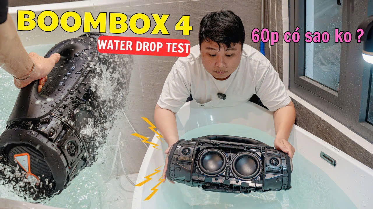 JBL BOOMBOX 4 ngâm NƯỚC 1 TIẾNG - DROP TEST