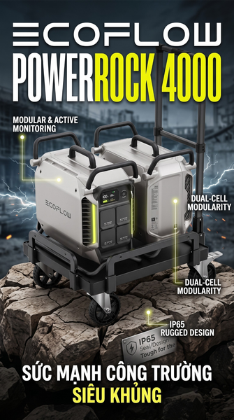 EcoFlow PowerRock 4000: Đỉnh Cao Năng Lượng Công Nghiệp & Dã Ngoại Hạng Nặng