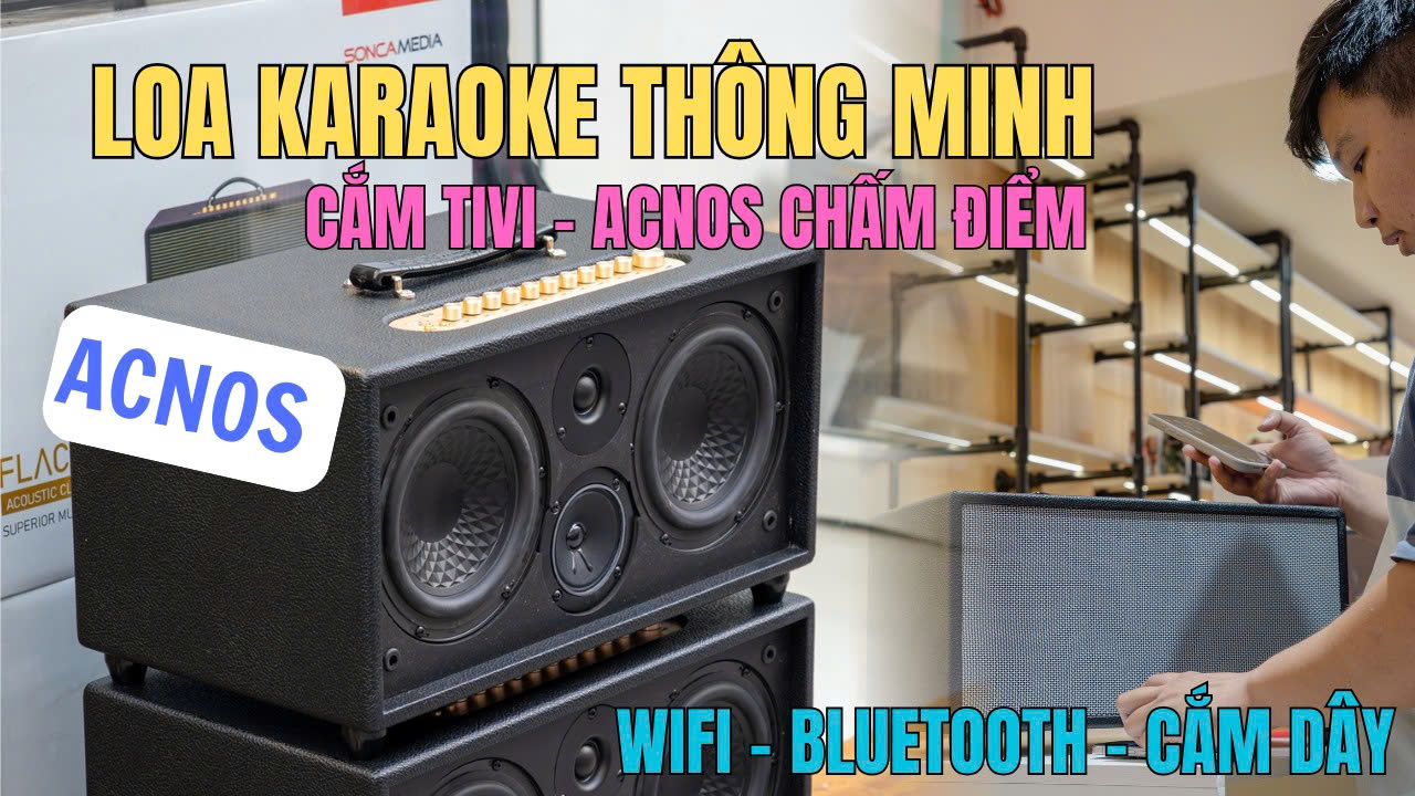 LOA KARAOKE ACNOS HINET 450 GEN 2 CÓ WIFI, CHẤM ĐIỂM, KẾT NỐI TIVI