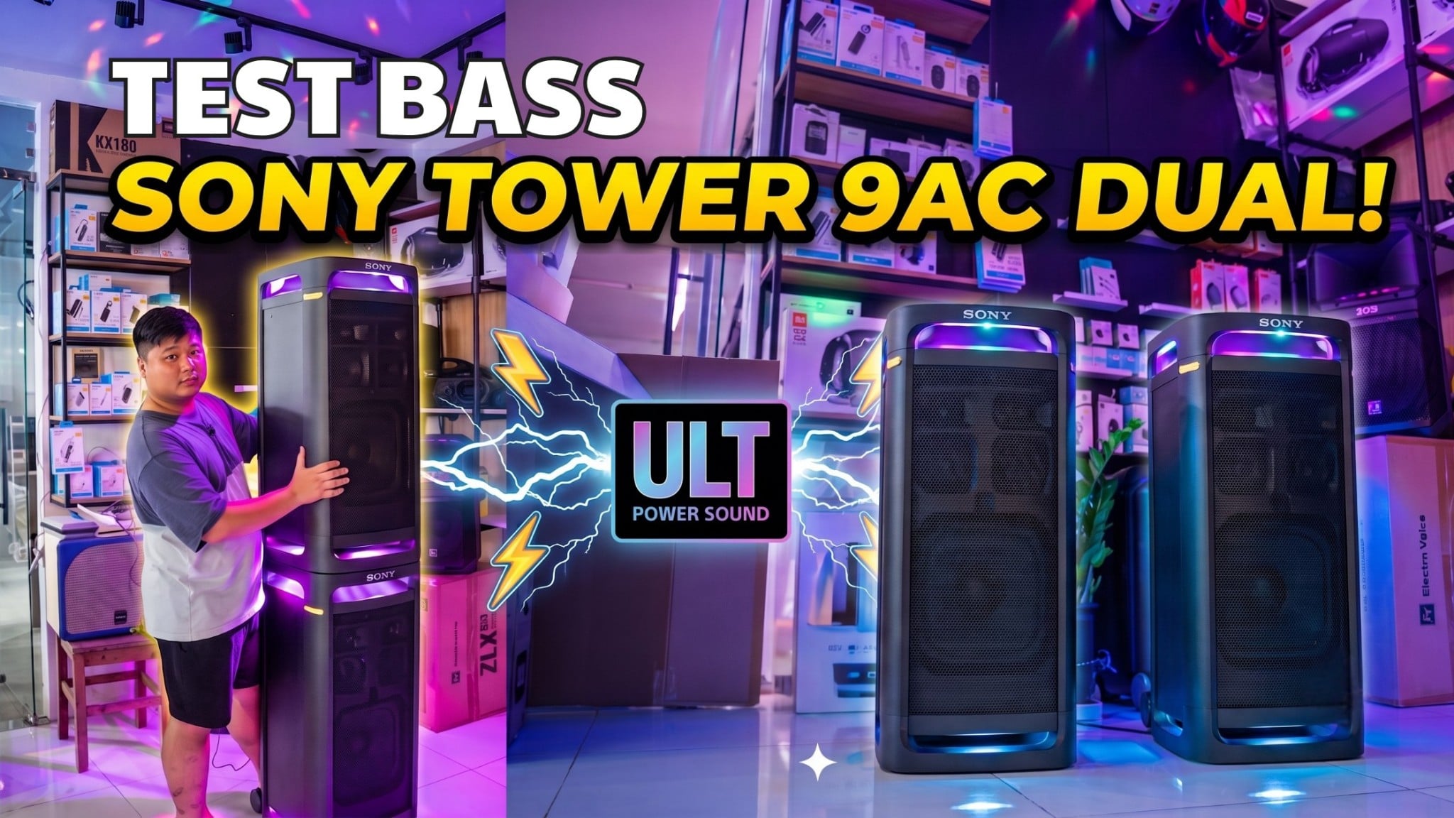 Ghép Đôi Sony Tower 9AC MAX VOLUME - SUPPER BASS SONY