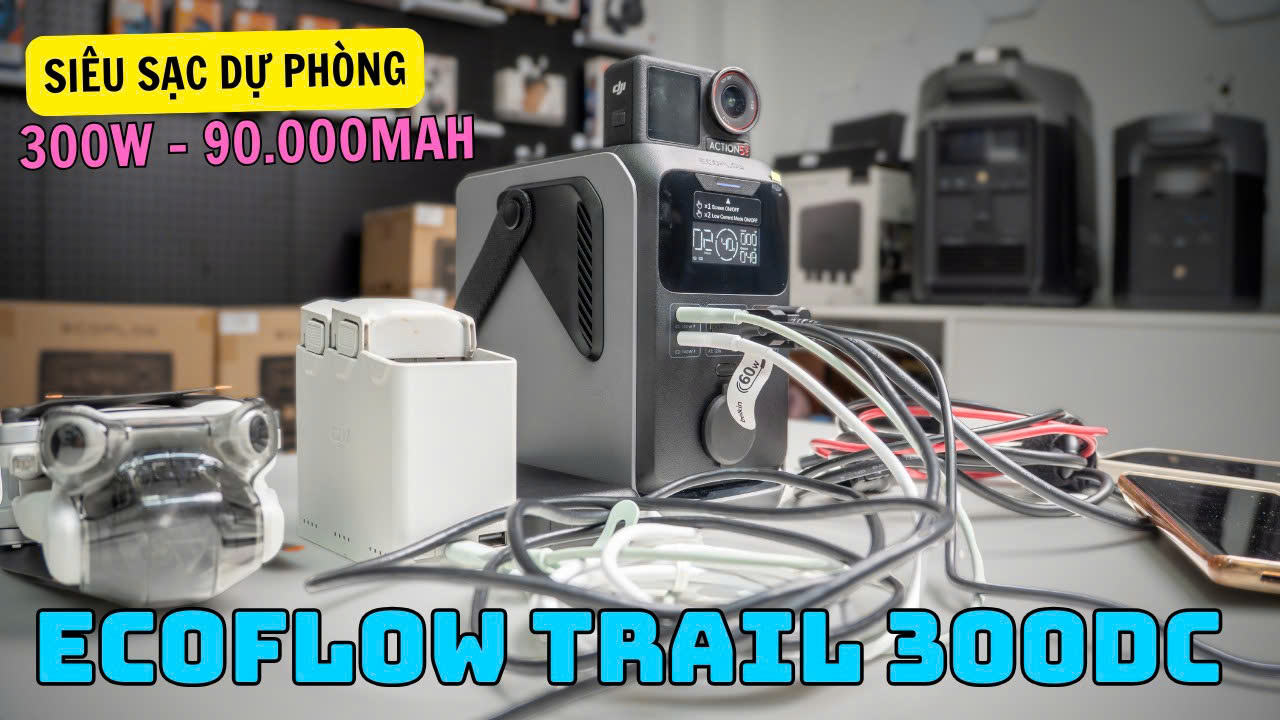 Ecoflow Trail 300 DC - Siêu sạc dự phòng 300w 90.000mah bảo hành 3 năm