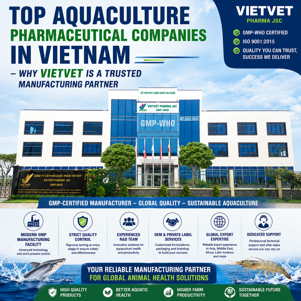 Top Aquaculture Pharmaceutical Companies in Vietnam – Why VIETVET Is a Trusted Manufacturing Partner