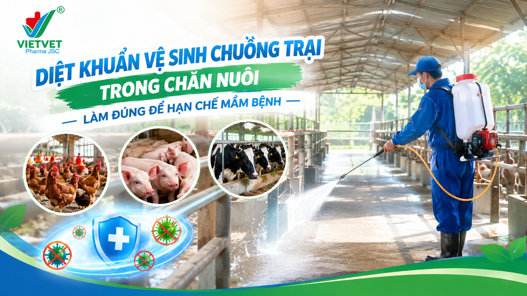 DIỆT KHUẨN VỆ SINH CHUỒNG TRẠI TRONG CHĂN NUÔI HIỆU QUẢ