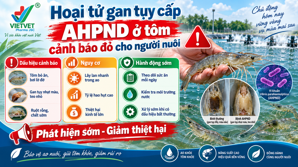 Hoại tử gan tụy cấp AHPND ở tôm cảnh báo đỏ cho người nuôi