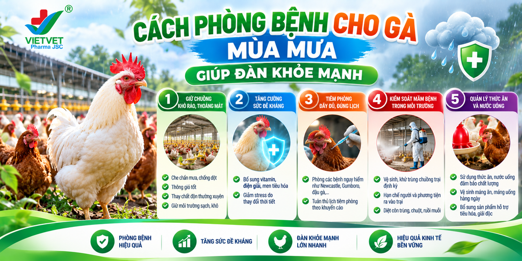 Cách Phòng Bệnh Cho Gà Mùa Mưa Giúp Đàn Khỏe Mạnh