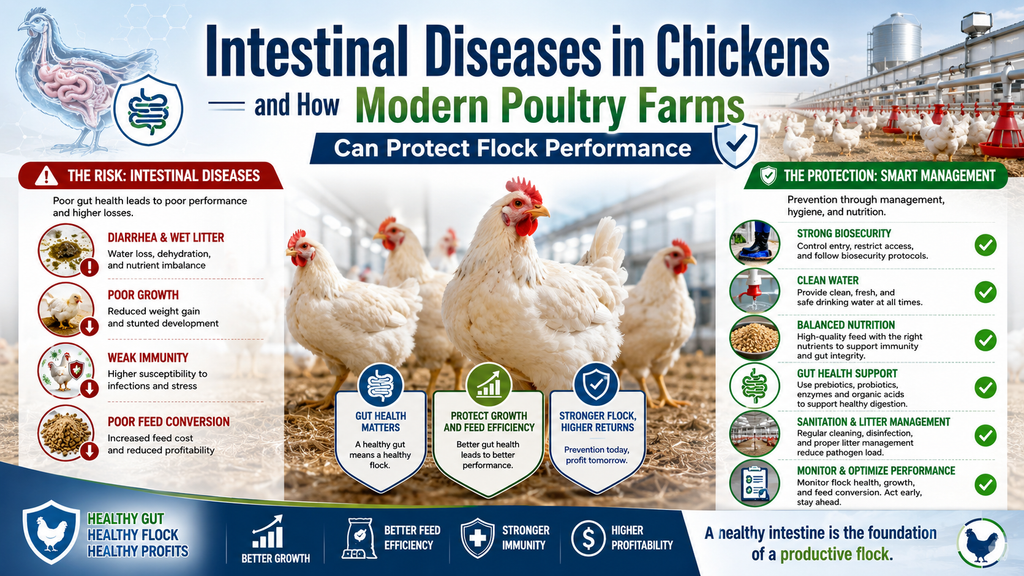 Intestinal Diseases in Chickens and How Modern Poultry Farms Can Protect Flock Performance
