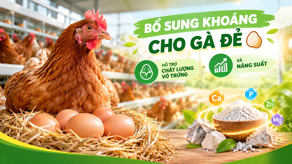 BỔ SUNG KHOÁNG CHO GÀ ĐẺ: HỖ TRỢ CHẤT LƯỢNG VỎ TRỨNG VÀ NĂNG SUẤT