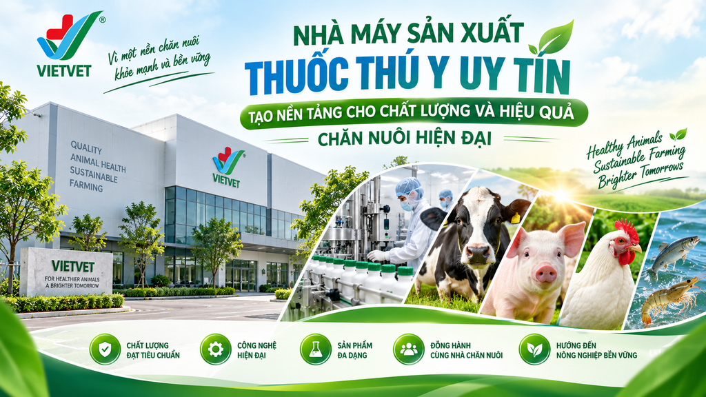 Nhà máy sản xuất thuốc thú y uy tín tạo nền tảng cho chất lượng và hiệu quả chăn nuôi hiện đại