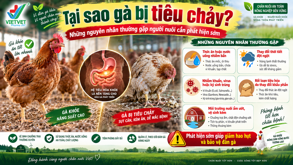 Tại sao gà bị tiêu chảy Những nguyên nhân thường gặp người nuôi cần phát hiện sớm