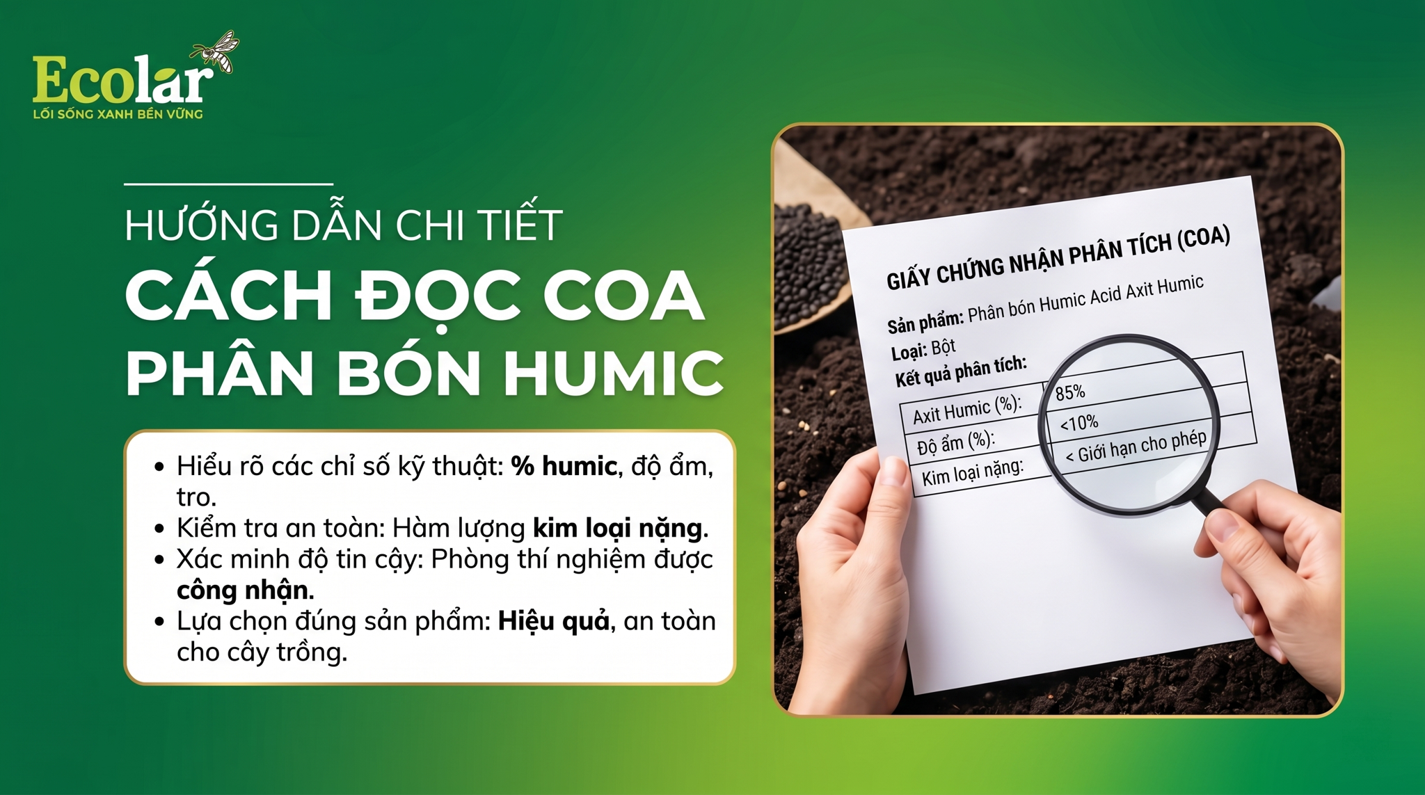 Cách Đọc COA Và Kiểm Định Phân Bón Humic Trước Khi Mua