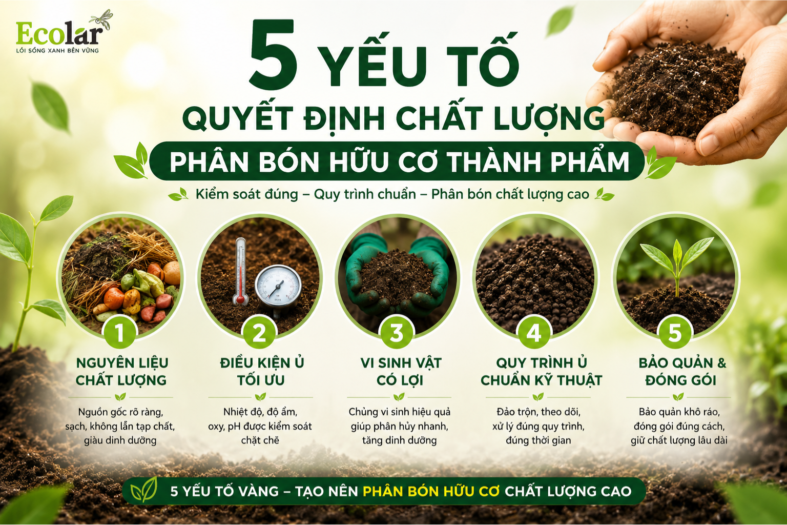 5 Yếu Tố Quyết Định Chất Lượng Phân Bón Hữu Cơ Thành Phẩm