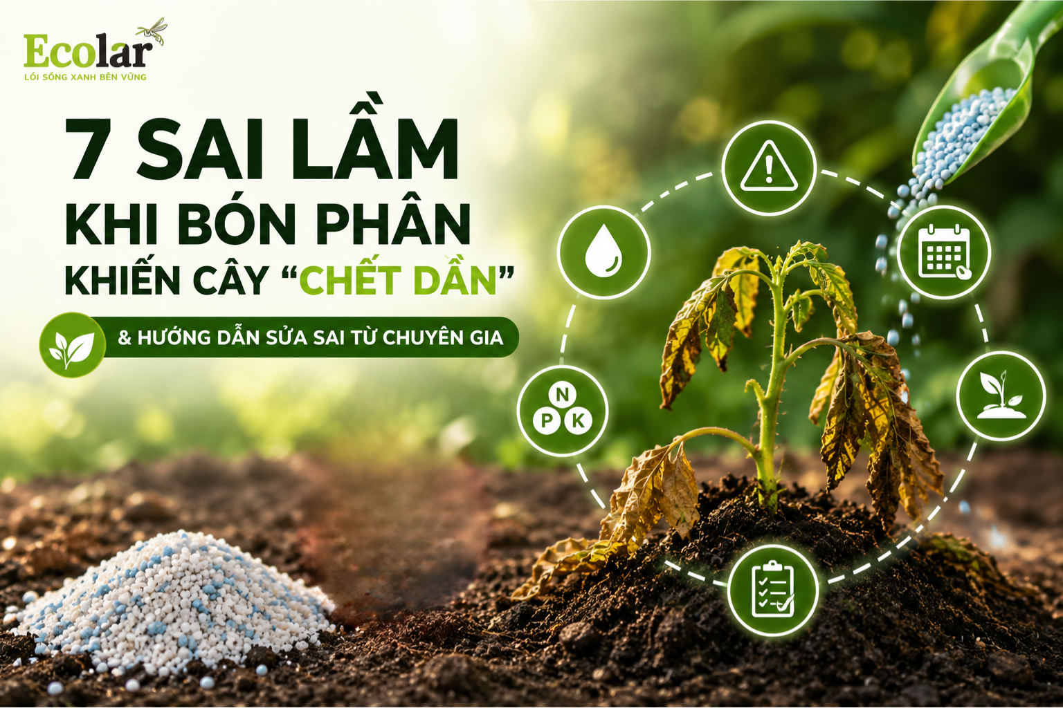 7 Sai Lầm Khi Bón Phân Khiến Cây 'Chết Dần' & Hướng Dẫn Sửa Sai Từ Chuyên Gia