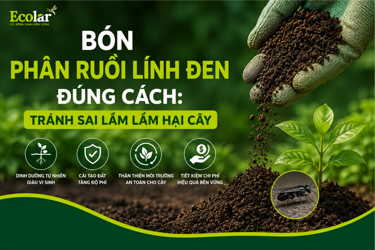 Bón Phân Ruồi Lính Đen Đúng Cách: Tránh Sai Lầm Làm Hại Cây