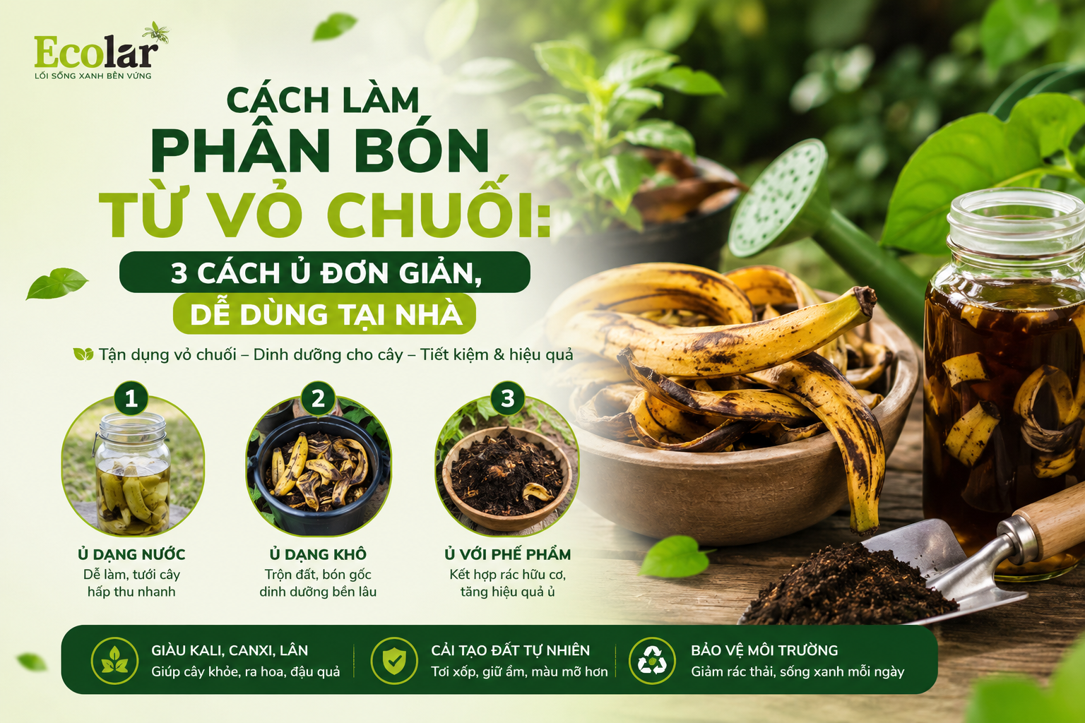 Cách Làm Phân Bón Từ Vỏ Chuối: 3 Cách Ủ Đơn Giản, Dễ Dùng Tại Nhà