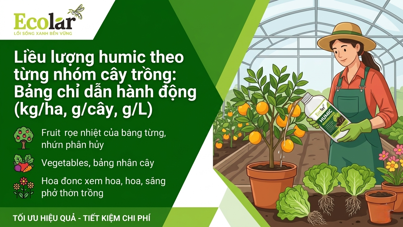 Liều lượng humic theo từng nhóm cây trồng: Bảng chỉ dẫn hành động (kg/ha, g/cây, g/L)