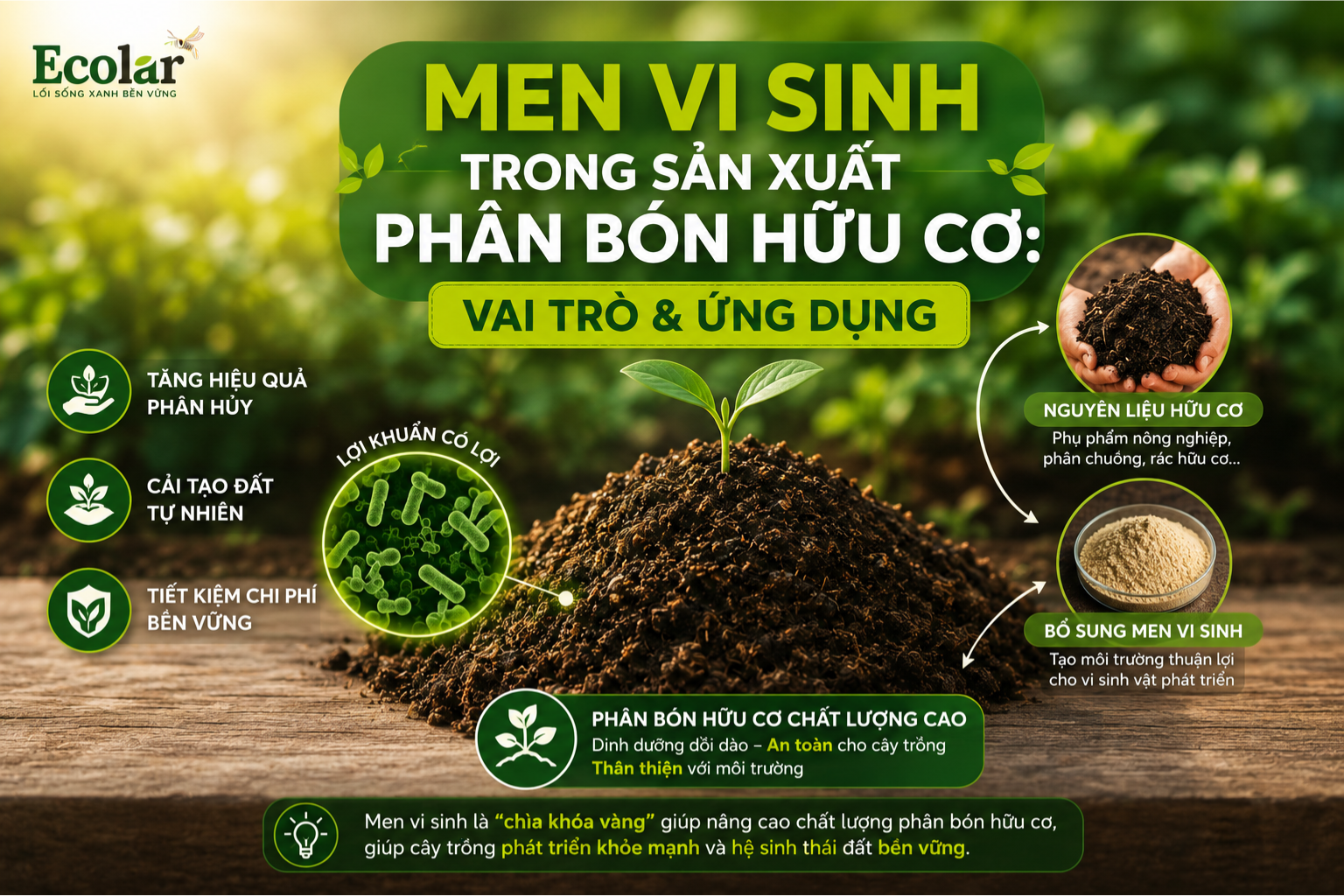 Men Vi Sinh Trong Sản Xuất Phân Bón Hữu Cơ: Vai Trò & Ứng Dụng