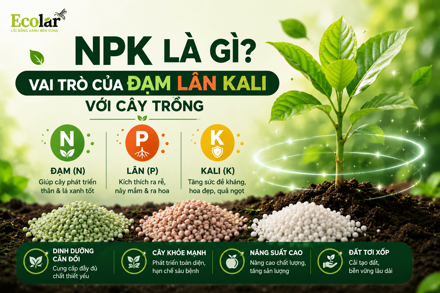 NPK Là Gì? Vai Trò Của Đạm Lân Kali Với Cây Trồng