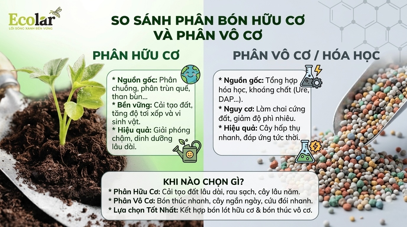 Phân Bón Hữu Cơ Và Phân Vô Cơ: Khác Nhau Ở Đâu?