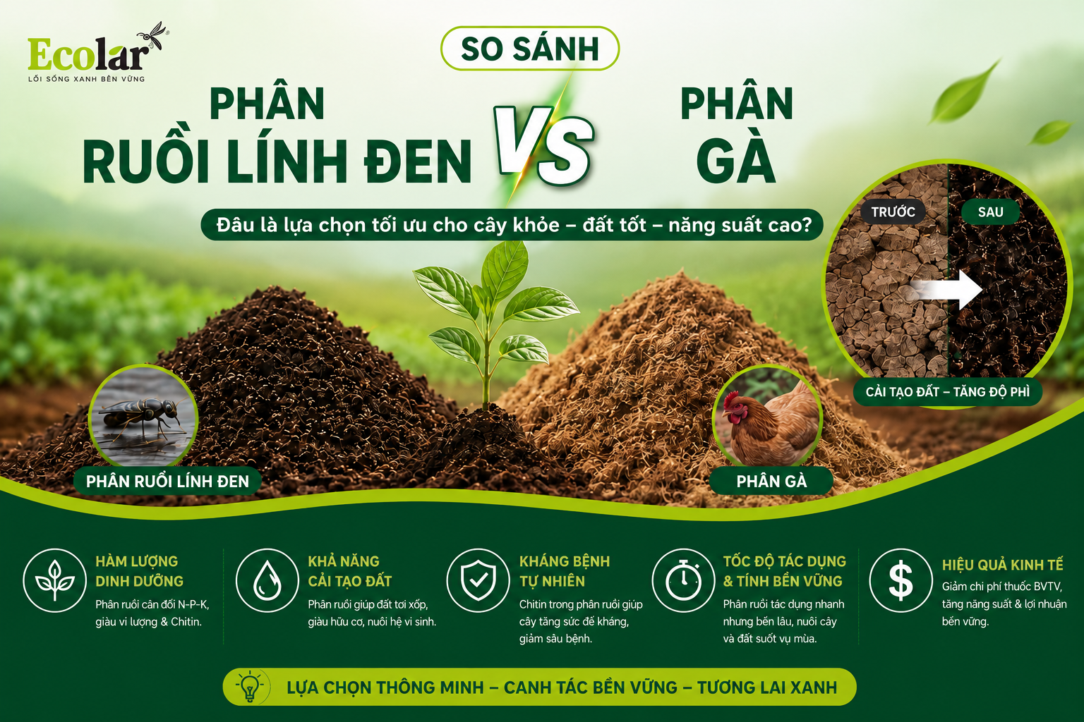So Sánh Phân Ruồi Lính Đen Và Phân Gà: Nên Chọn Loại Nào?