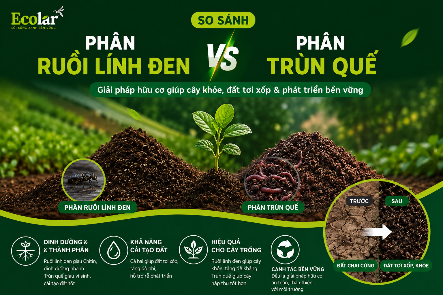 So Sánh Phân Ruồi Lính Đen Và Phân Trùn Quế: Nên Chọn Loại Nào?