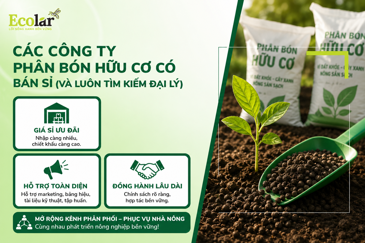 Giải Đáp Nhanh: Các Công Ty Phân Bón Hữu Cơ CÓ Bán Sỉ (Và Luôn Tìm Kiếm Đại Lý)
