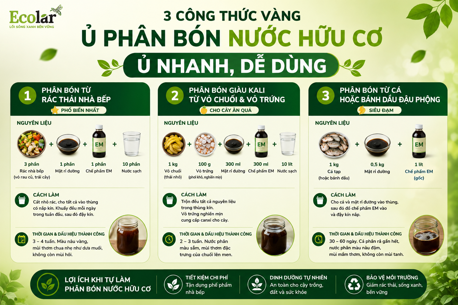 3 Công Thức Vàng Ủ Phân Bón Nước Hữu Cơ 'Ủ Nhanh, Dễ Dùng'