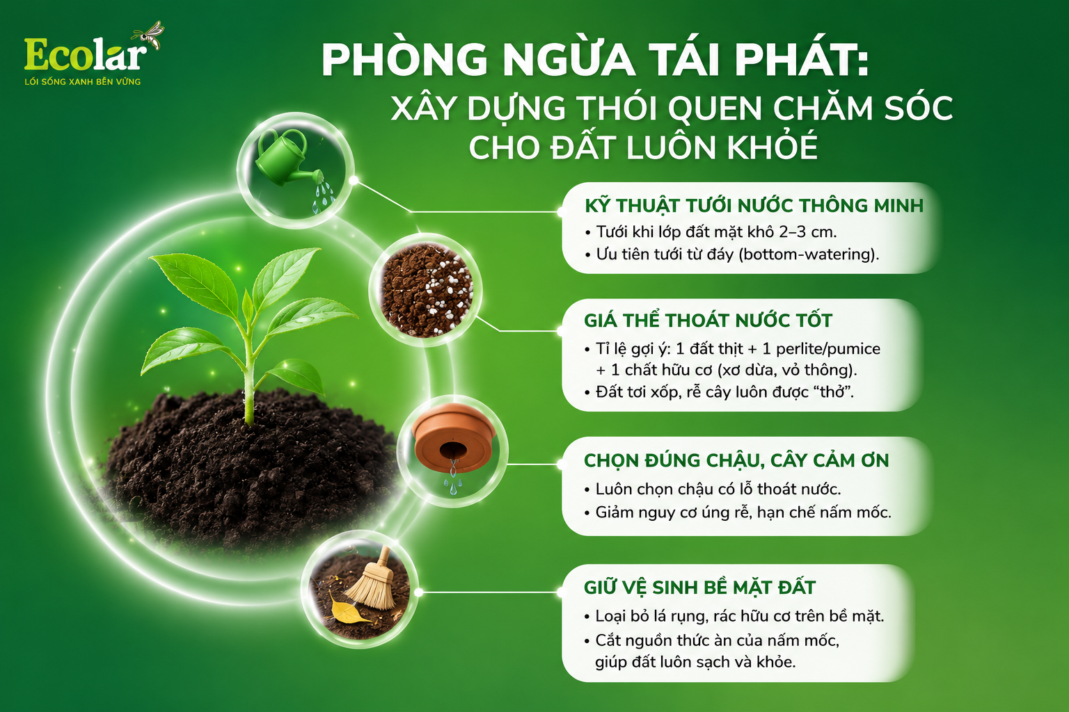 Phòng Ngừa Tái Phát: Xây Dựng Thói Quen Chăm Sóc Cho Đất Luôn Khỏe