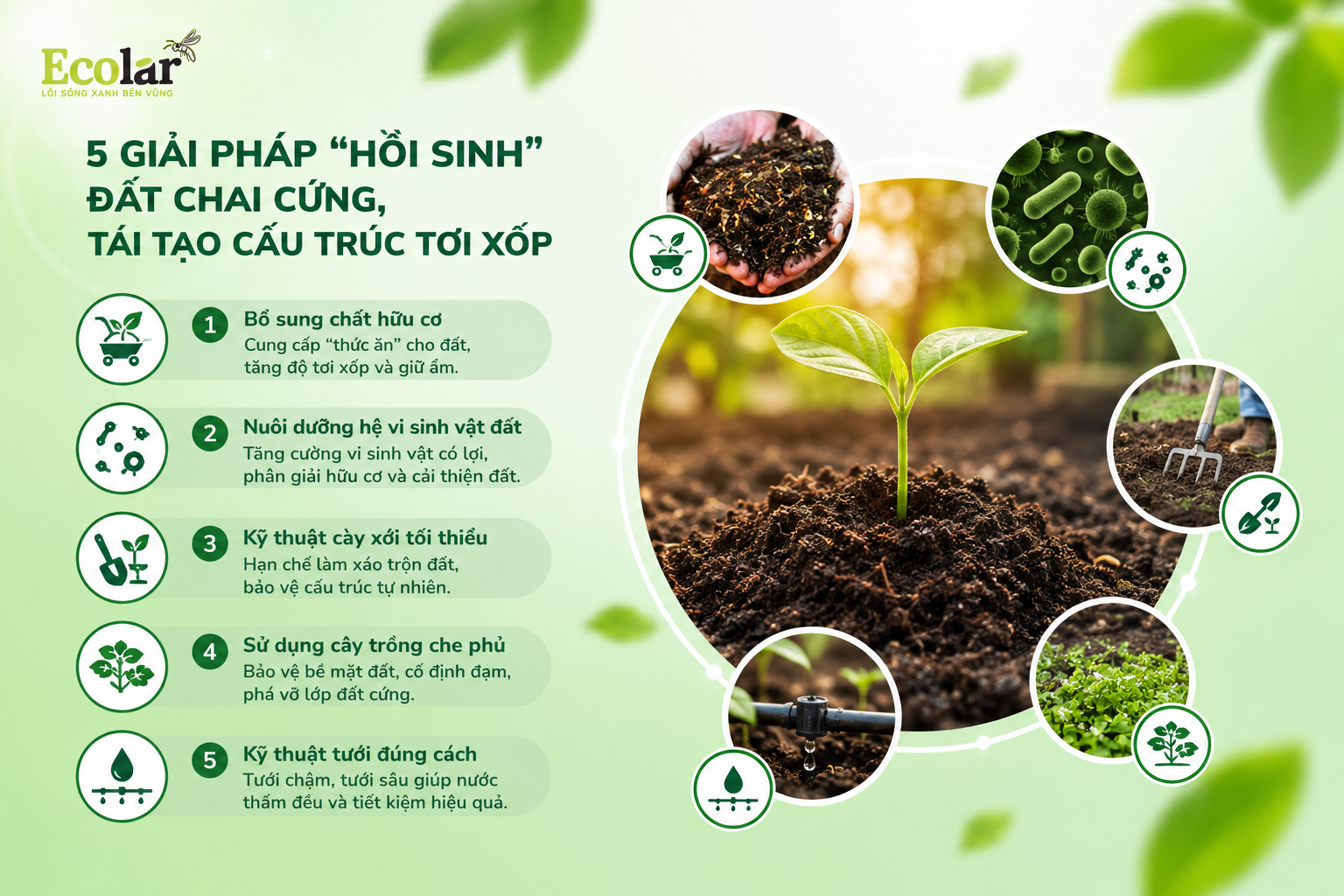 5 Giải Pháp 'Hồi Sinh' Đất Chai Cứng, Tái Tạo Cấu Trúc Tơi Xốp